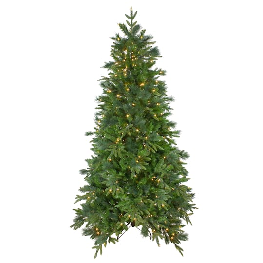6.5ft. Pre-Lit Real Touch™️ Rosemary Emerald Angel Pine Artificial Christmas Tree, Warm White LED Lights